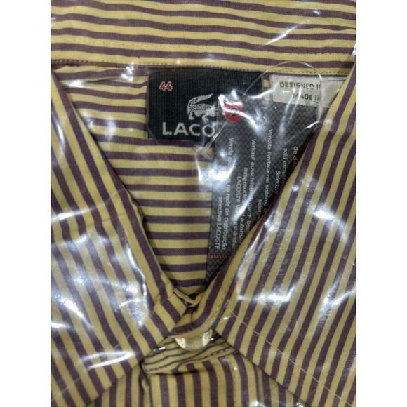 Lacoste Short Sleeve Button Down Men’s Dress Shirt With Pocket Size 44 NWT! - Picture 3 of 4